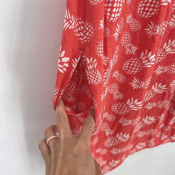 KAVU Pink Pineapple Button Front Midi Dress Women's Size Small - Picture 5 of 5